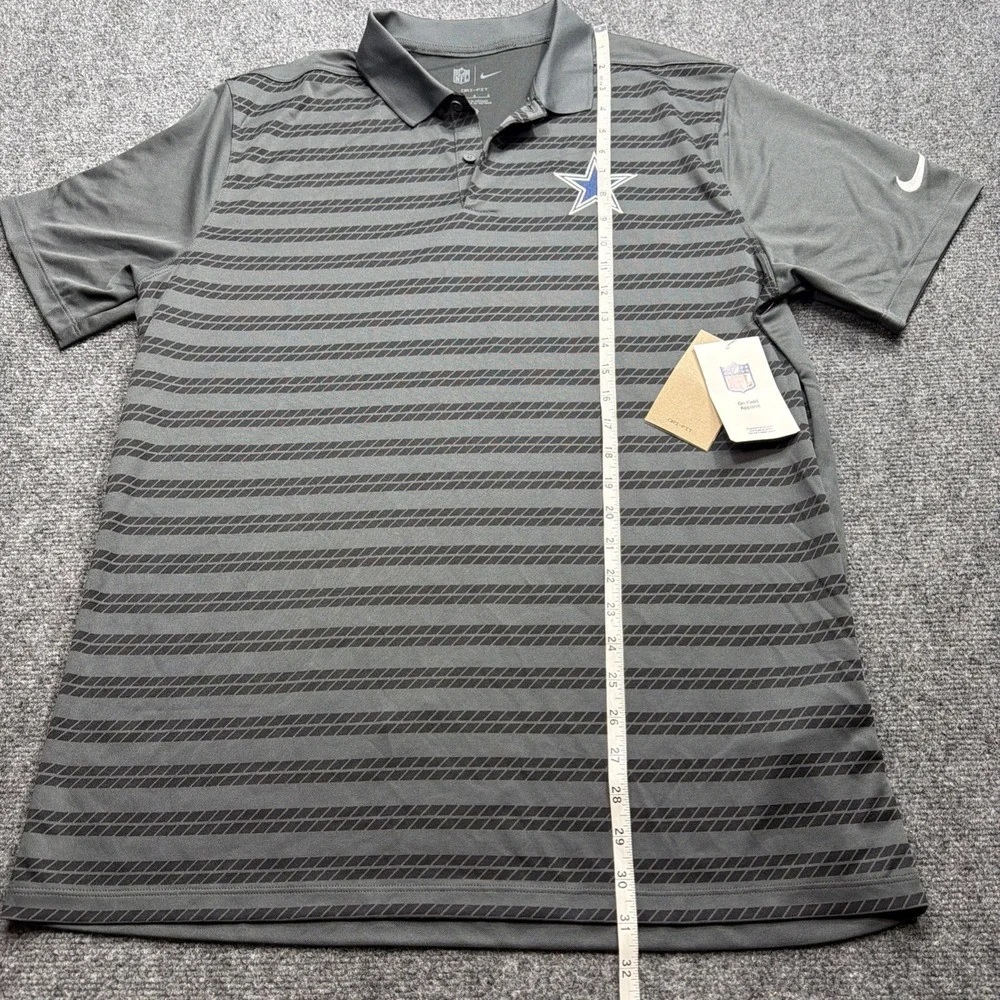 NIKE DALLAS COWBOYS Polo Shirt Mens Large L Gray Dri-Fit Golf Modern NFL   New!!
